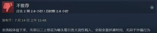 《我為情狂》Steam褒貶不一：價格偏高 三上戲份太少