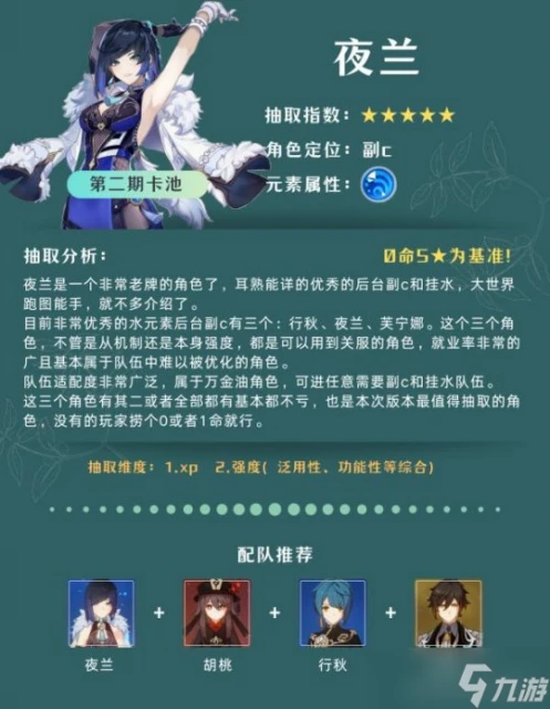 原神 V4.8攻略   卡池角色解析