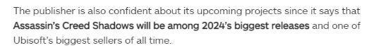 不懼爭議!育碧相信《AC影》將成為其最暢銷遊戲之一