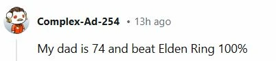 你認識最年長的玩家多大了？74歲老爹白金《老頭環》