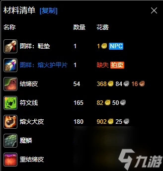 魔獸世界wlk制皮300-350最省材料攻略