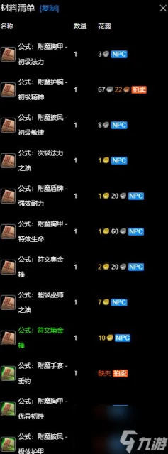 《魔獸世界》wlk附魔250-300最省材料升級攻略