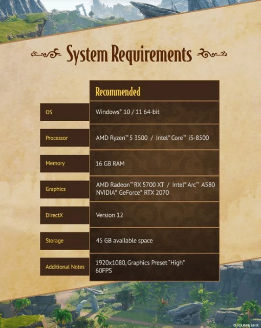 《聖劍傳說》PC配置公布：最低GTX1060+16GB可玩