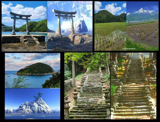 玩家分享《對馬島》實際場景對比：虛擬與現實各具特色