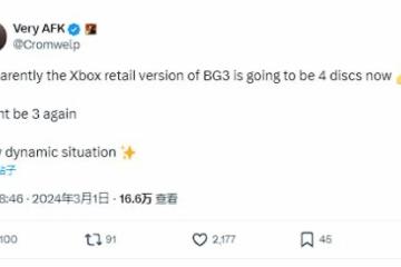 《博德3》XSX/S實體版可能需要3張光碟：因體積太大