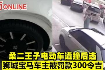 柔二王子電動車遭撞後逃　獅城寶馬車主被罰款300令吉