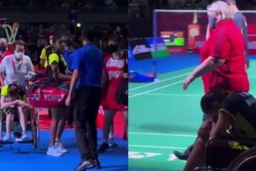 左膝受傷宣布退賽　陳康樂大哭離場