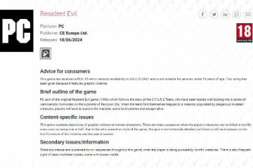 原版《生化危機1》重新取得PEGI評級！或為移植版本