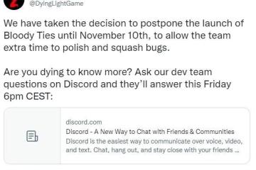 《消逝的光芒2》DLC「血腥紐帶」延期至11月發布