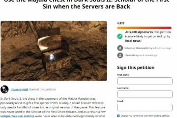 《黑魂2》粉絲請願：維護伺服器後回歸4把特殊武器