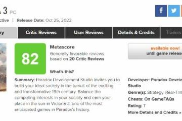 《維多利亞3》M站評分82：只有少數遊戲如此有深度